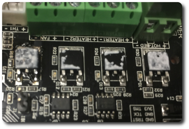 Burned FET Under